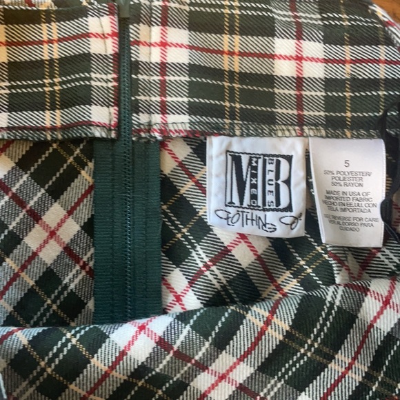 Vintage green plaid skirt - Picture 4 of 5